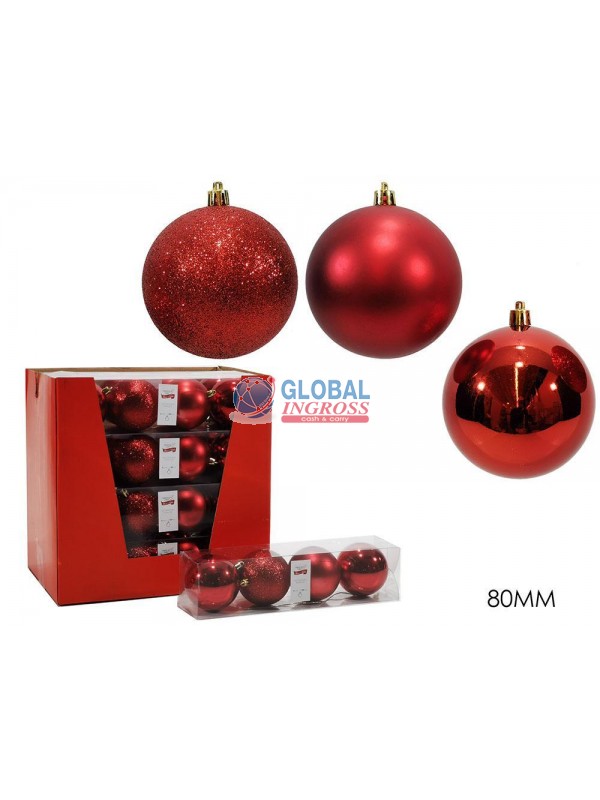 PALLE 80mm ROSSE 4pz