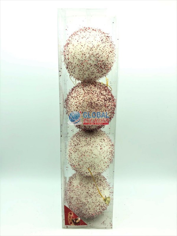 PALLE PAGLIUZZA BIANCO/ROSSO 4pz