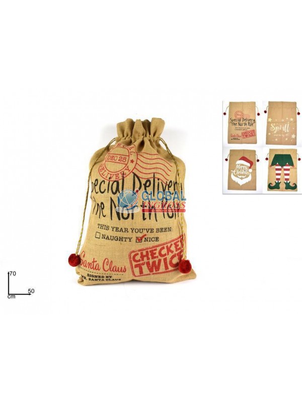 SACCO JUTA C/PON PON 70x50