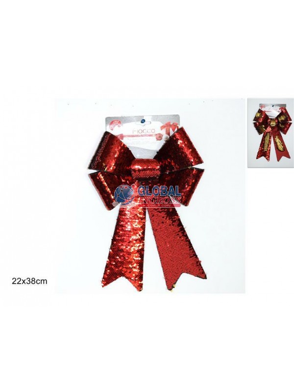 FIOCCO PAILLETTES BICOLORE ROSSO/ORO