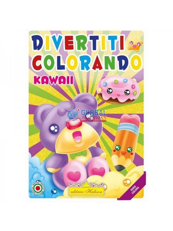 LIBRO COLORA DIVERTITI COLORANDO KAWAII.