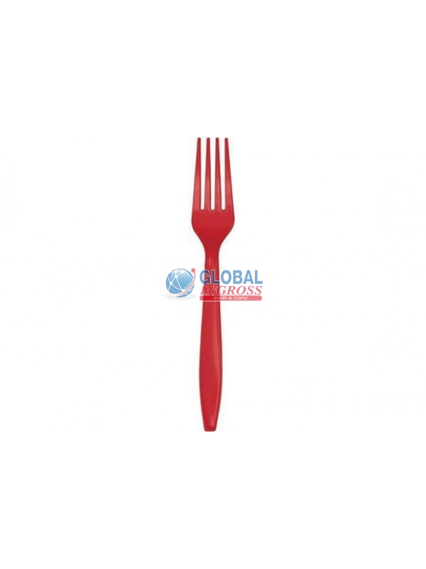 FORCHETTE PLASTICA ROSSO 24pz