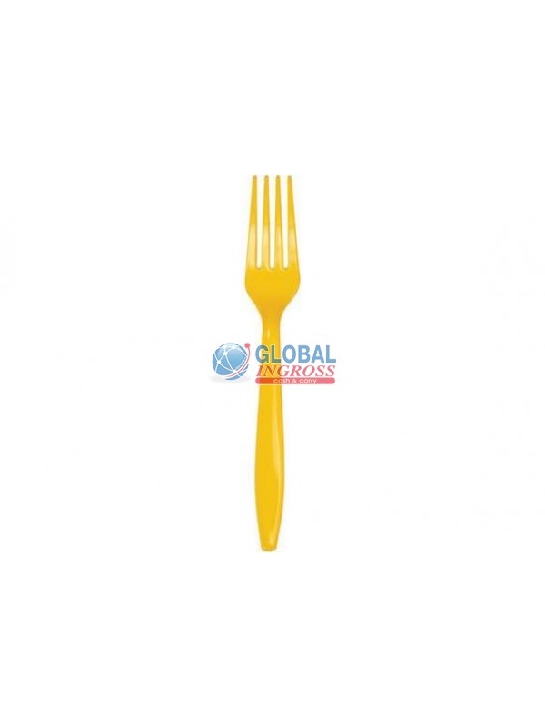 FORCHETTE PLASTICA GIALLO 24pz