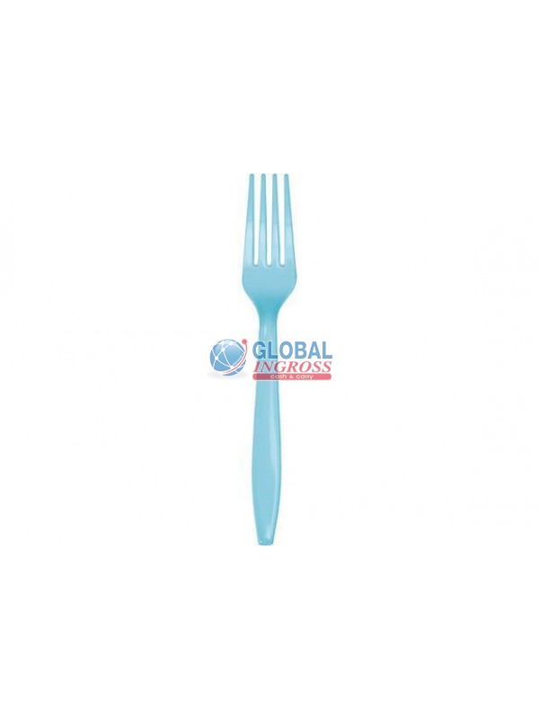 FORCHETTE PLASTICA CELESTE 24pz