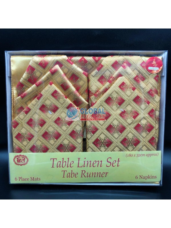 SET TOVAGLIA NATALE ORO/ROSSO