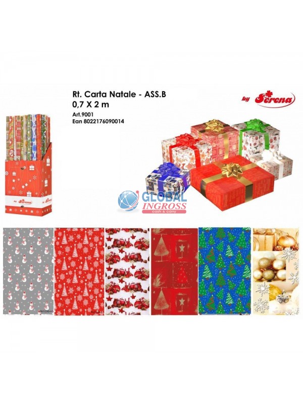 ROTOLO CARTA NATALE 70x200 ASS.RED