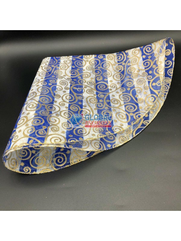 VELO TONDO BAROCCO BLU 60cm