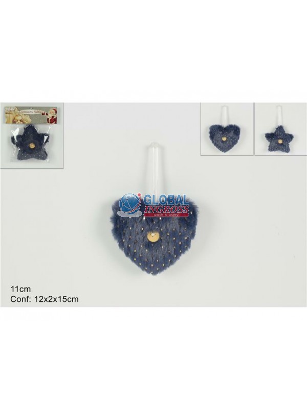 STELLA/CUORE APPENDINO BLU 11cm