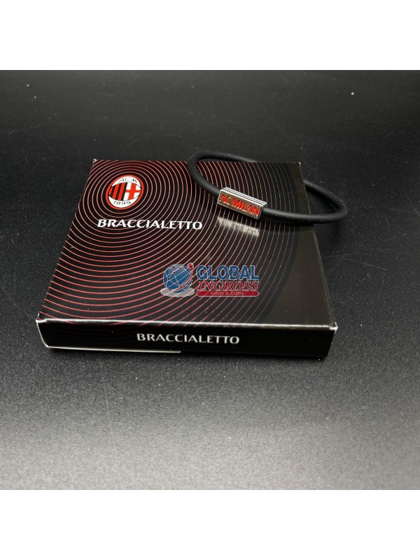 BRACCIALE MILAN SILICONE NERO PIASTRINA