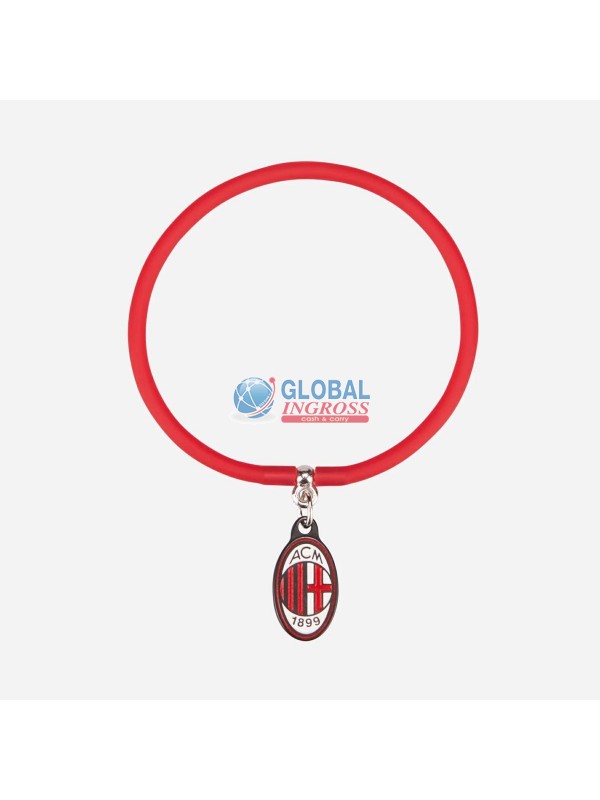 BRACCIALE MILAN SILICONE ROSSO CIONDOLO