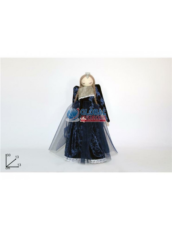 ANGELO VESTITO VELLUTO E TULLE BLU
