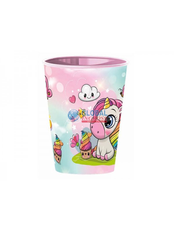 BICCHIERE PLASTICA UNICORNO