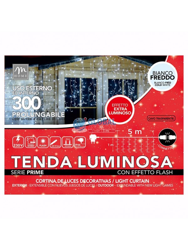 TENDA 300 FLASHLED BIANCO FREDDO 5xH.1mt X ESTERNO PROLUNGABILE