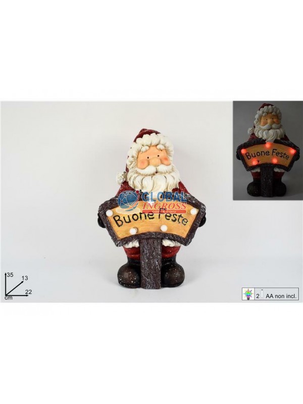 BABBO NATALE C/SCRITTA LUMINOSA