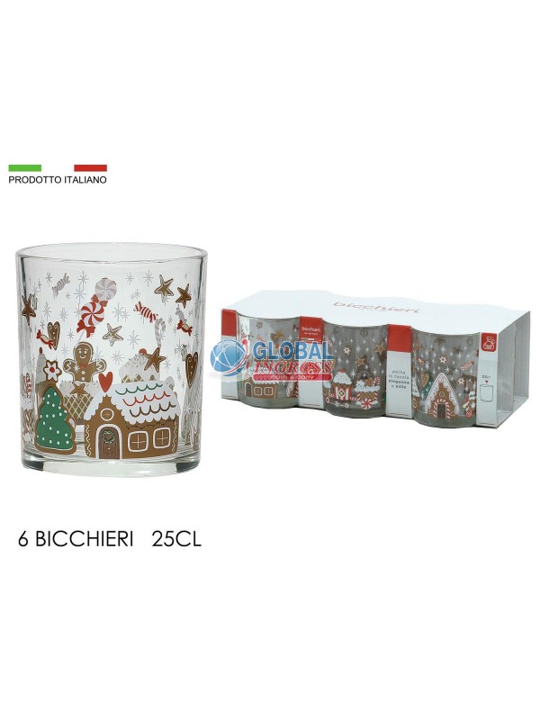 BICCHIERI NATALE MARZAPANE 6pz