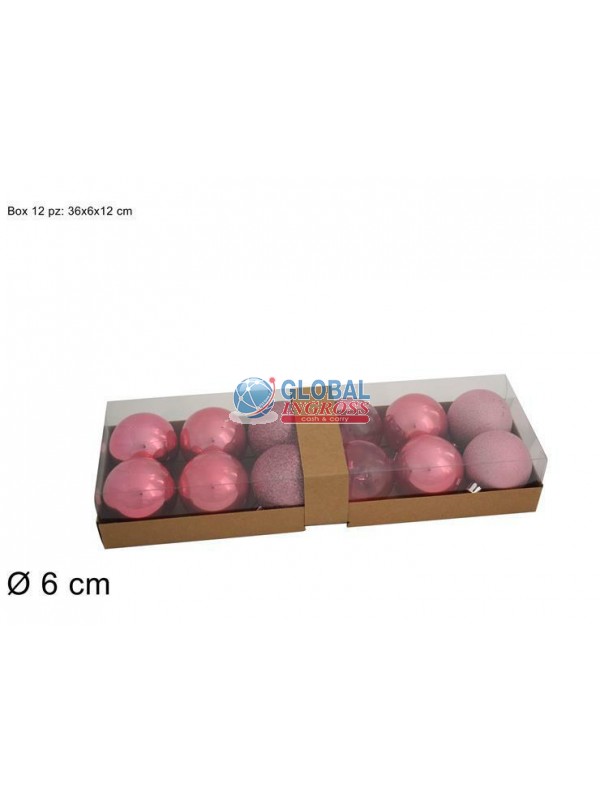 PALLE ROSA 6cm 12pz
