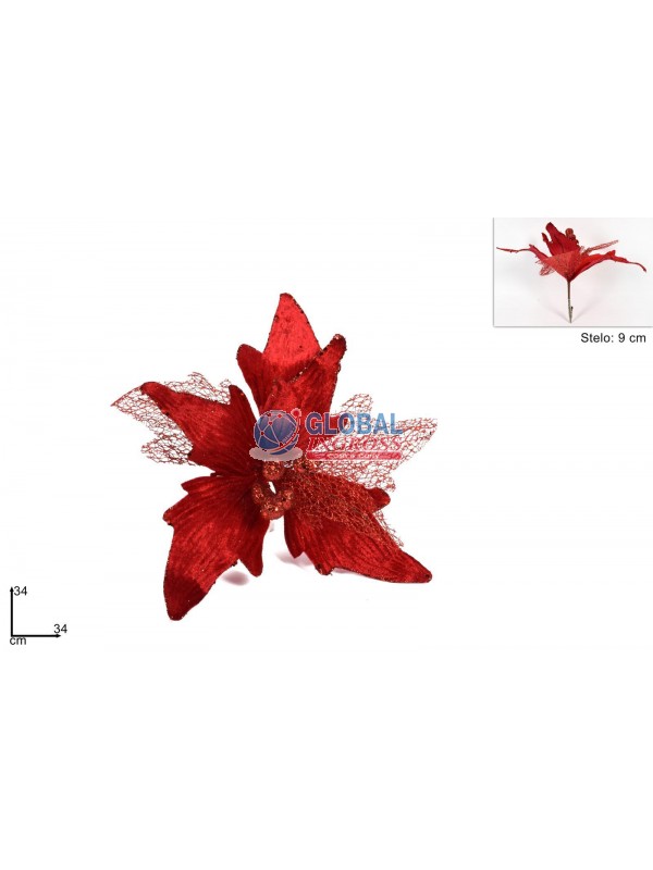FIORE VELLUTO ROSSO 34cm
