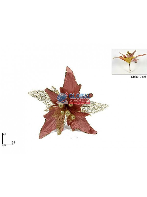 FIORE VELLUTO ROSA 34cm