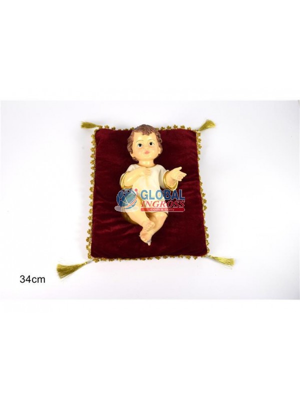 GESU' BAMBINO SU CUSCINO 34cm