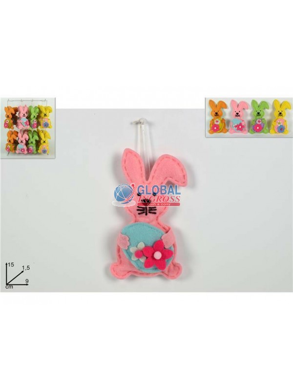 CONIGLIO TESSUTO C/UOVOE FIORI