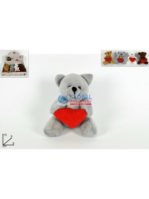 PELUCHE ORSETTO C/CUORE10cm