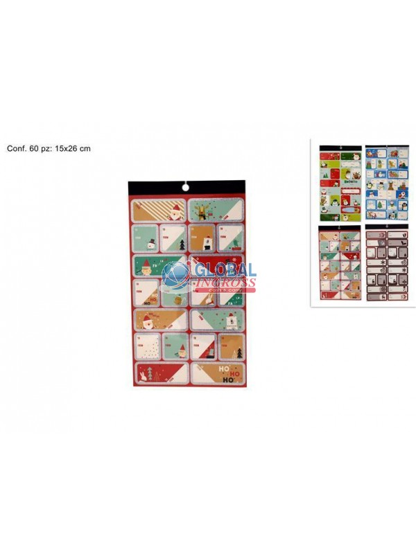 STICKERS CHIUDIPACCO NATALE 60pz