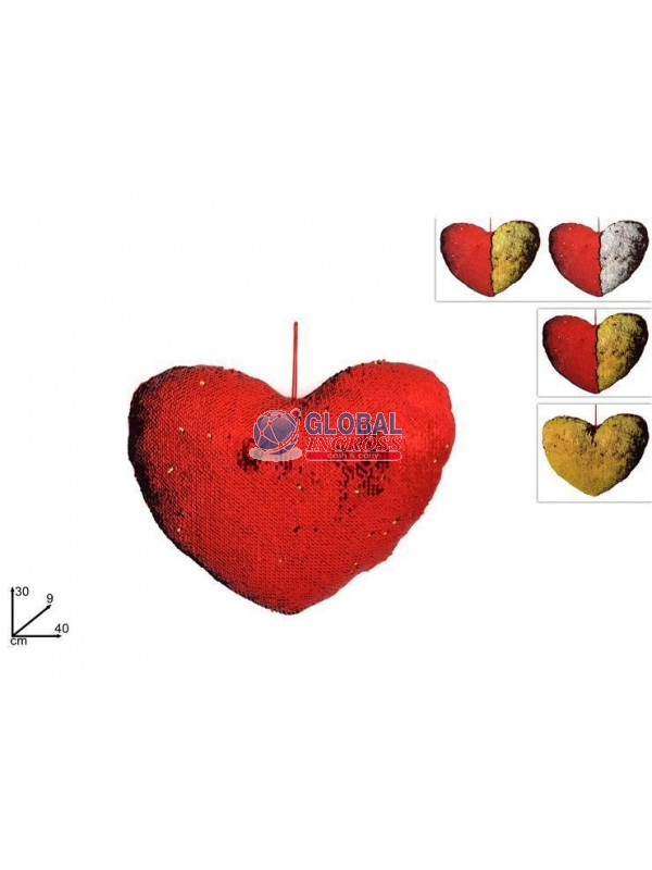 CUORE PAILLETTES BICOLORE 30x40cm