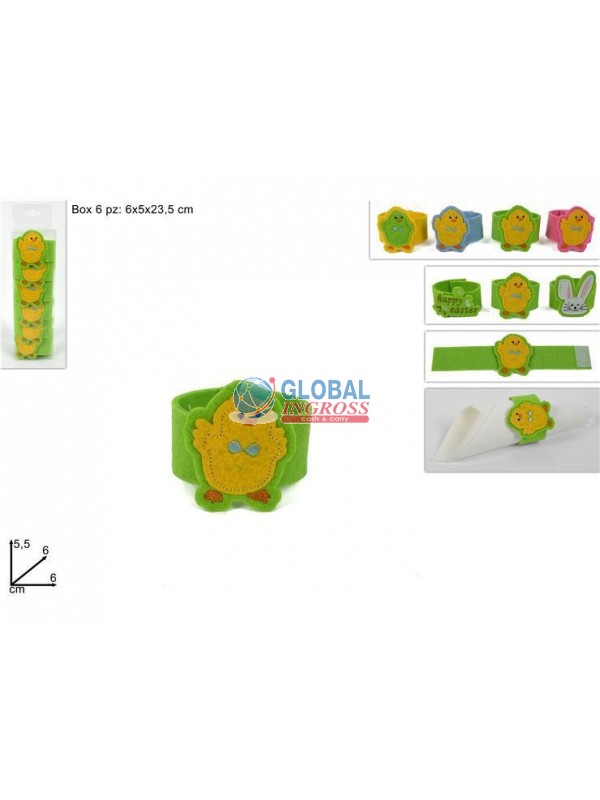 PORTATOVAGLIOLI FELTRO PASQUA 6pz ASS.