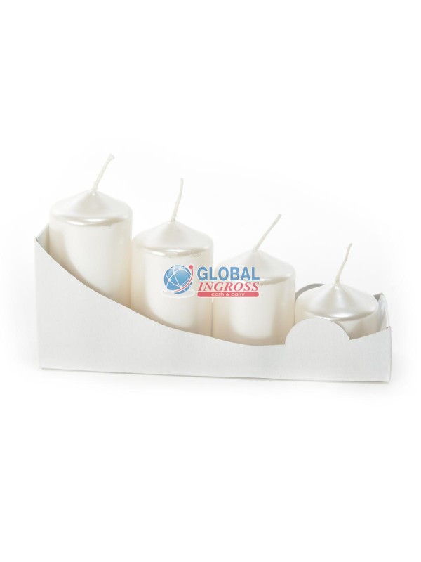 CANDELE AVVENTO 4pz BIANCO PERLA