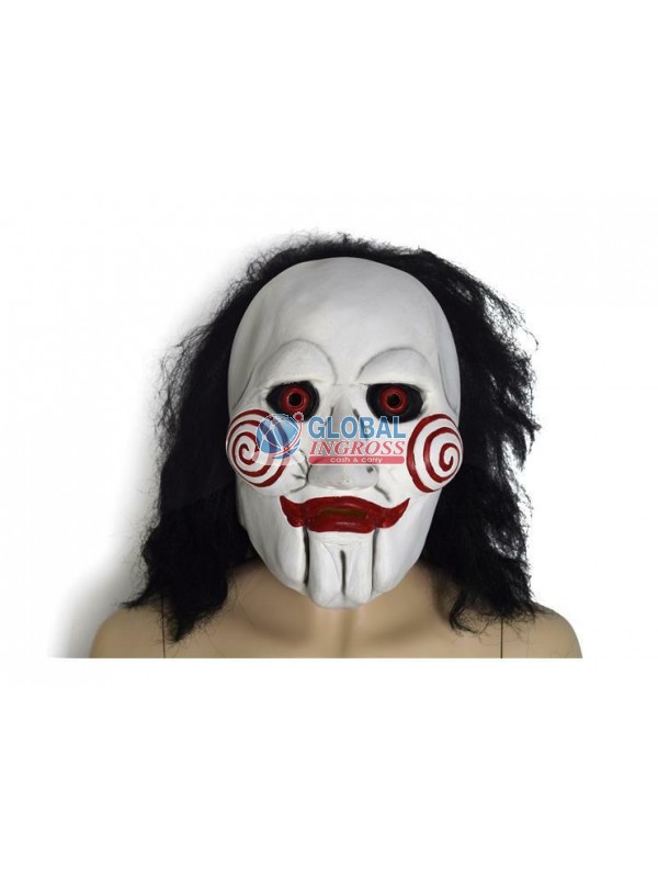 MASCHERA CLOWN C/PARRUCCA NERA