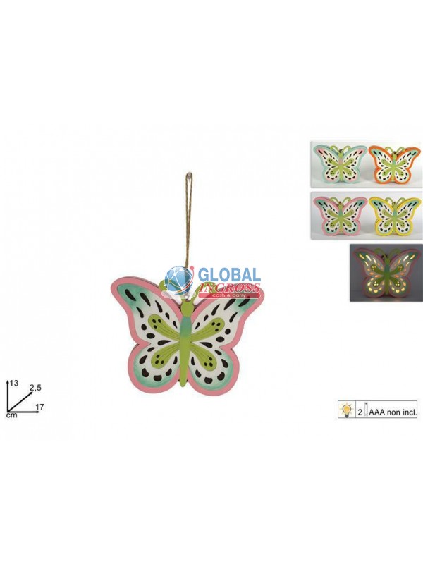 APPENDINO FARFALLA LEGNO C/LUCE