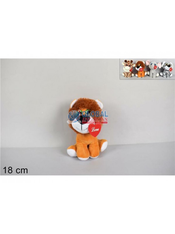 PELUCHE ANIMALETTO C/CUORE 18cm