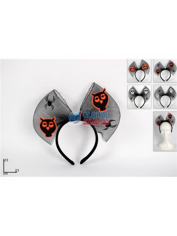 CERCHIETTO HALLOWEEN CON VELO NERO