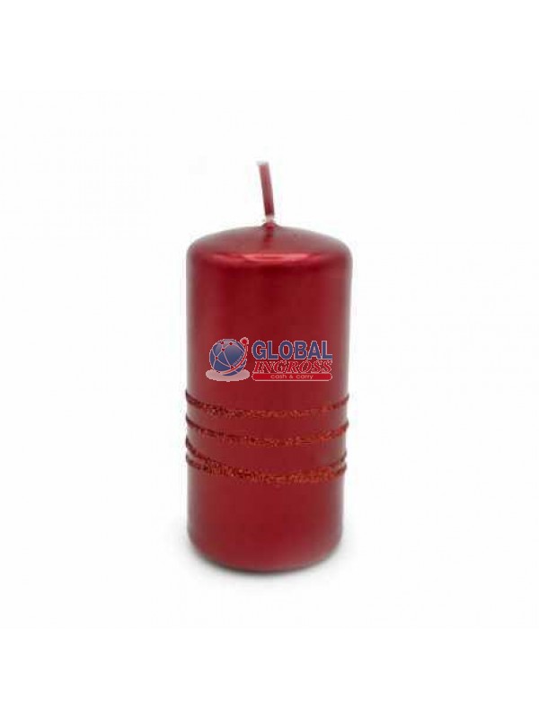 CANDELA GLITTER ROSSO 8cm
