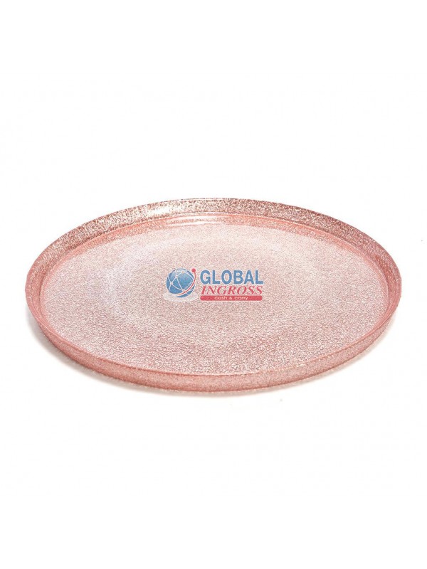 PIATTO VASSOIO VETRO ROSA/LILLA 28cm