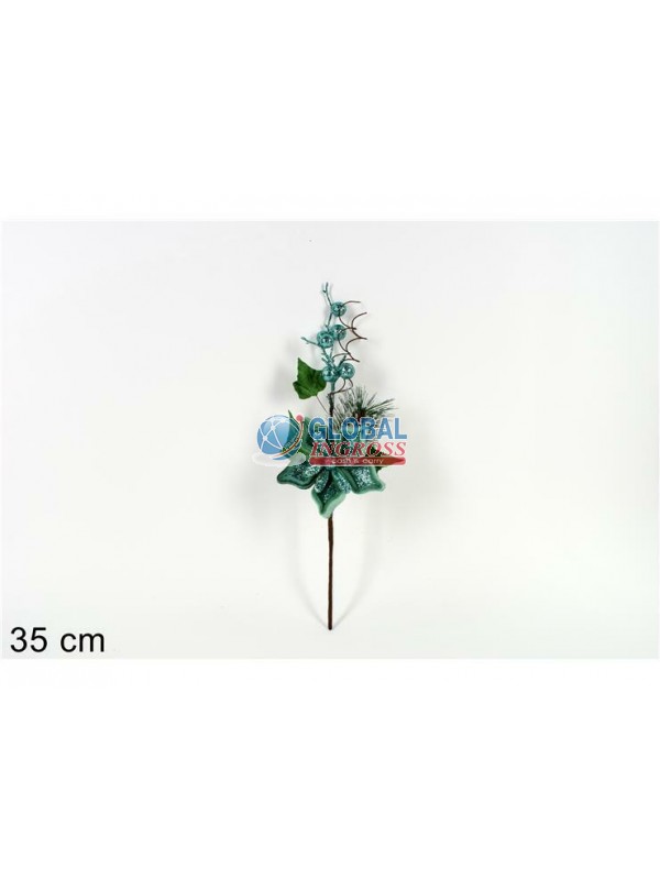 RAMO CON FIORE VERDE 35cm