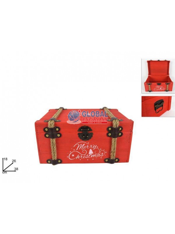SCATOLA BAULETTO ROSSA MERRY CHRISTMAS
