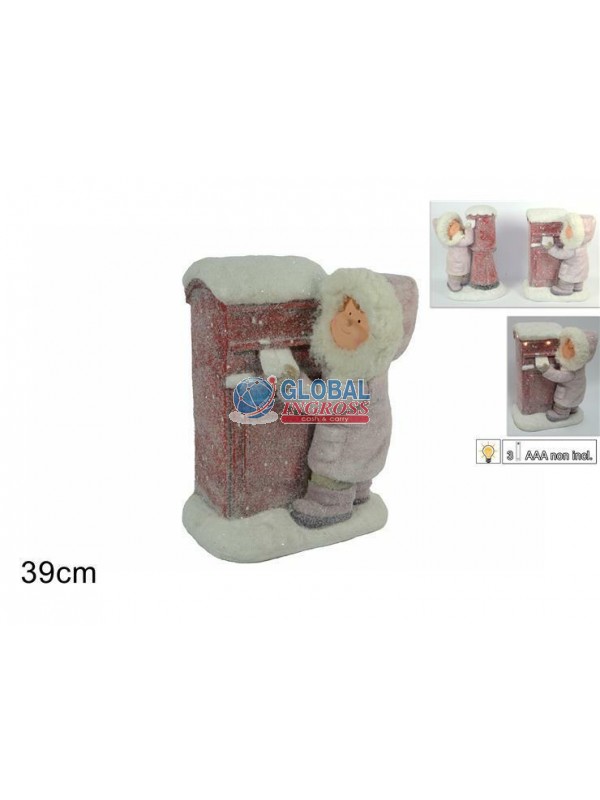 BIMBO C/LETTERA E CASSETTA POSTA C/LUCI 39cm