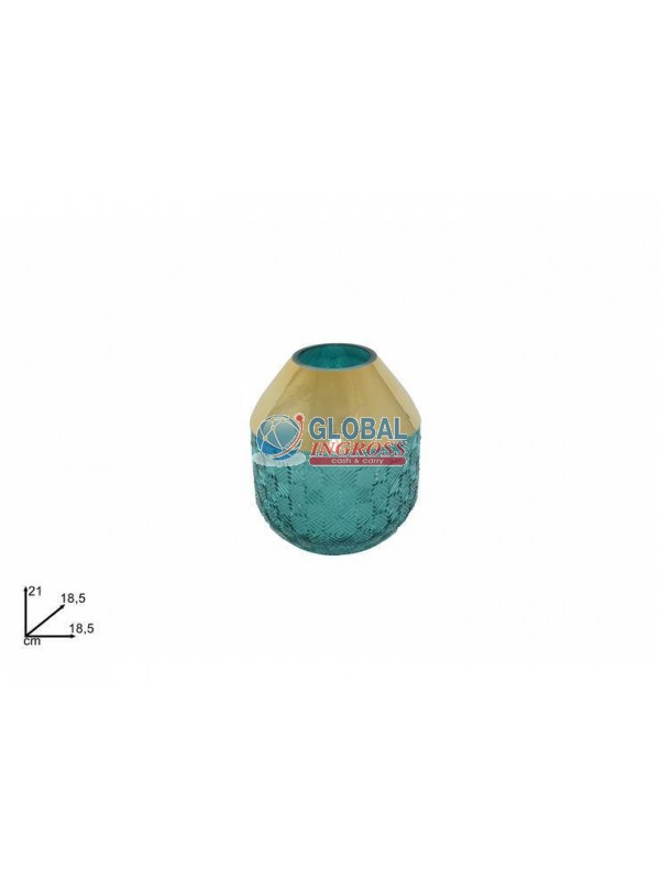VASO VERDE E ORO 21cm