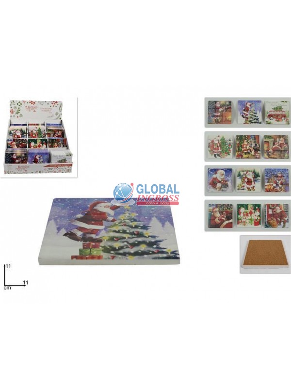 SOTTOBICCHIERE NATALE QUADRATO