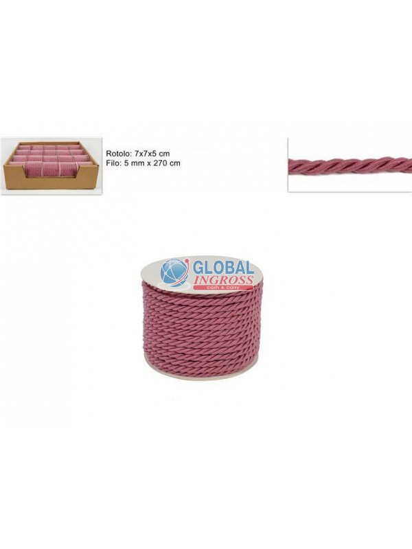 CORDONCINO ROSA 5mm x270cm