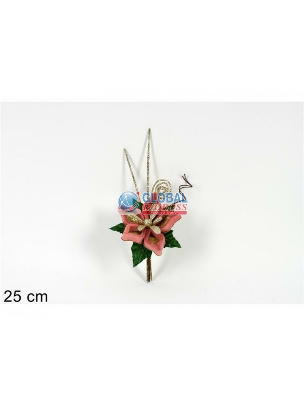 RAMO FIORE ROSA/ORO 25cm