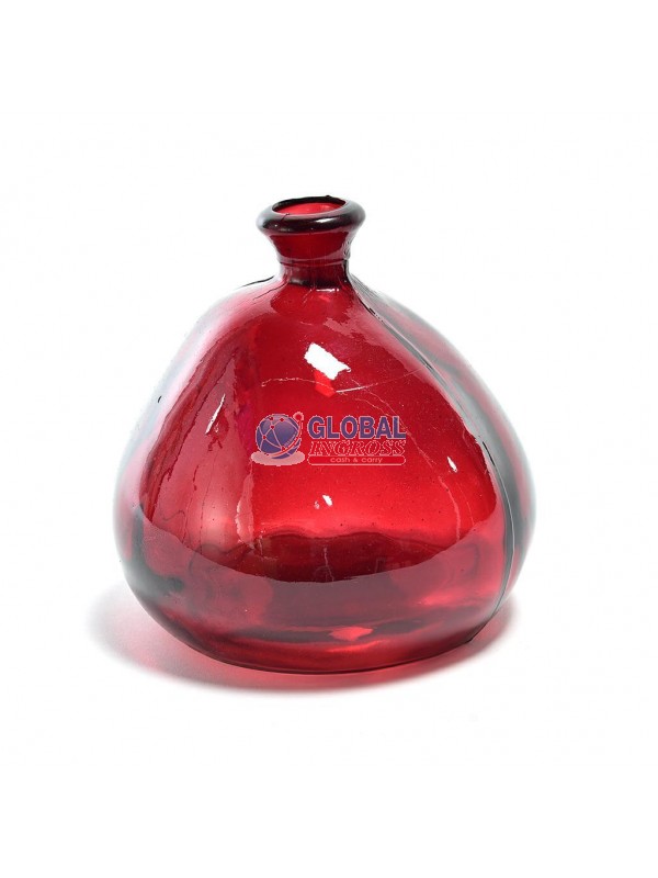 VASO VETRO ROSSO 20xH.18cm