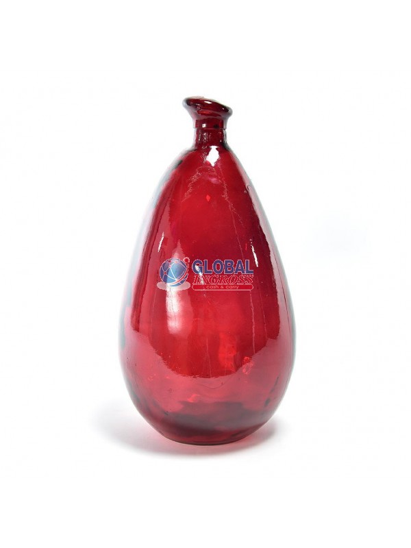 VASO VETRO ROSSO 16xH.30cm
