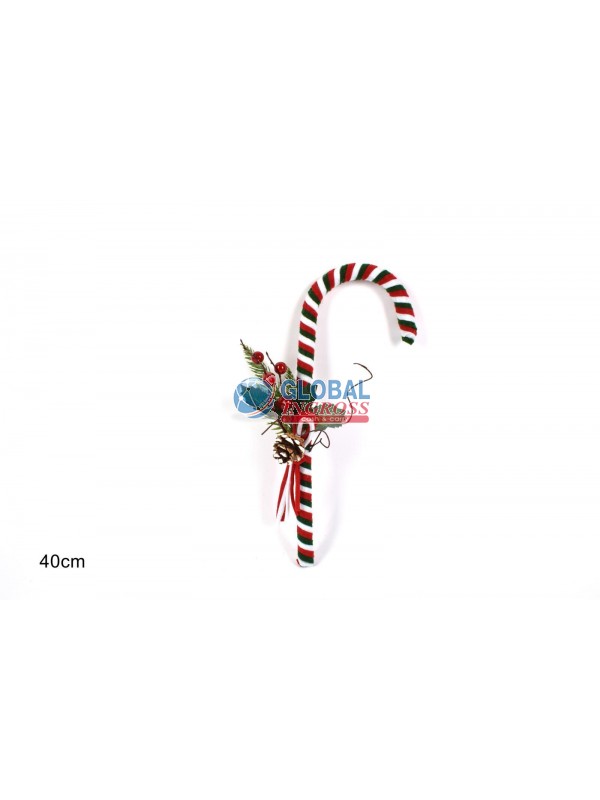 BASTONE CANDITO C/PIGNEE BACCHE 40cm
