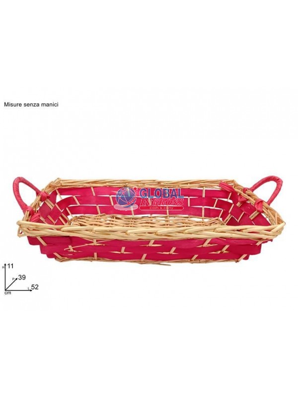 CESTA RETTANGOLARE 39x52 FASCIA ROSSA
