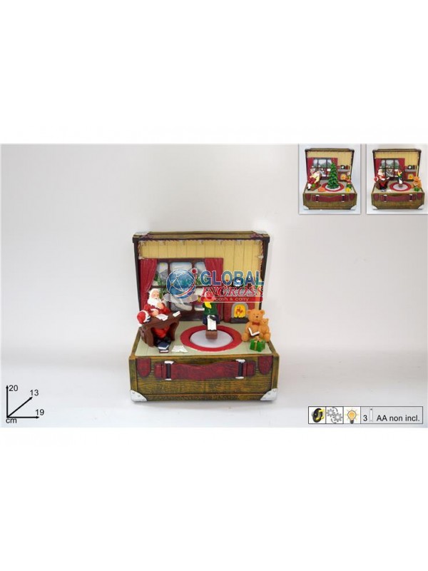 GIOSTRINA VALIGIA NATALE C/LUCI E MUSICA