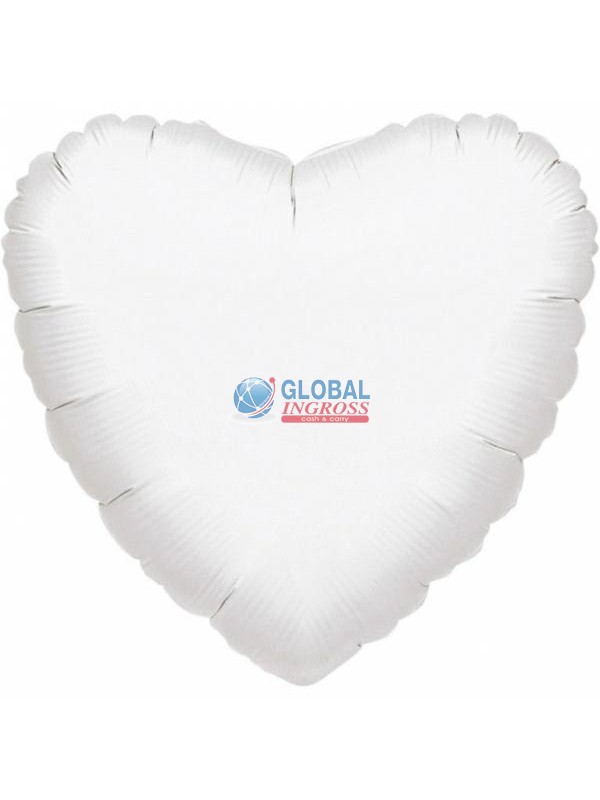 MYLAR CUORE 42cm BIANCO17"