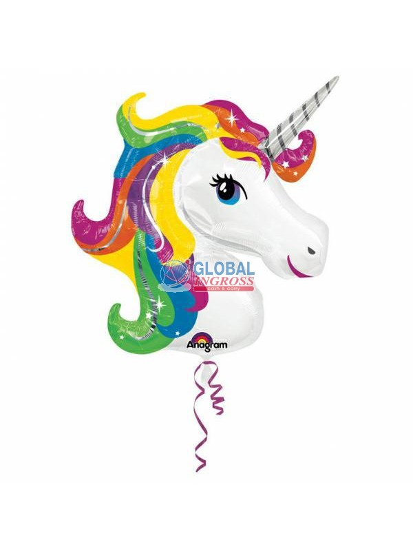 MYLAR UNICORNO RAINBOW 83cm SUPER SHAPE