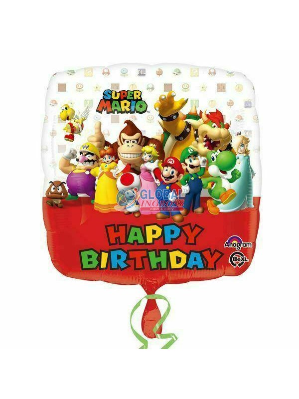 MYLAR SUPERMARIO 42cm HAPPY BIRTHDAY